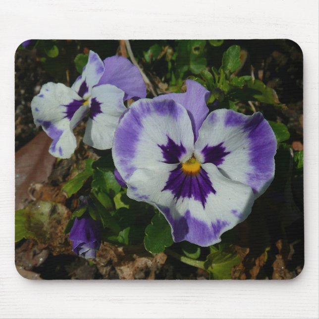 Mousepad Panteras roxas e brancas Floral colorida (Frente)