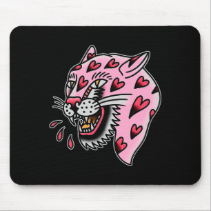 Mousepad Panther Rosa X Coração Amor Tradicional Flash Prem