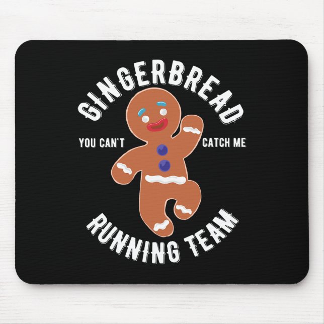 Mousepad Pão de Gengibre Correndo Equipe Divertido Pão de G (Frente)