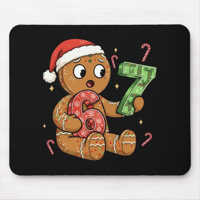 Mousepad Pão de Mel Six Seven 67 Meme 6 7 Natal Engraçado  (Frente)