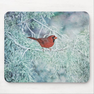 Mousepad Pão de Mouse Vermelho de Arte de Pássaro Vermelh