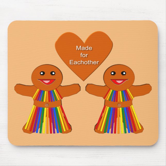 Mousepad Pão de Natal lésbico Casal feminino (Frente)