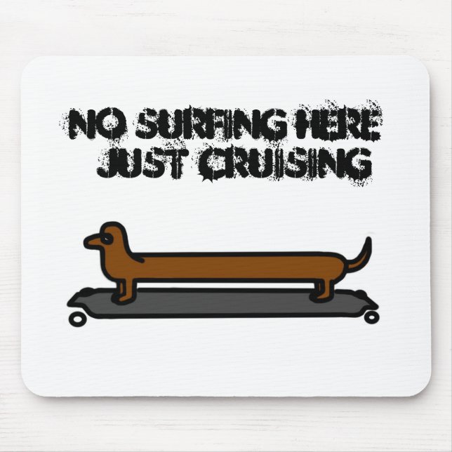 Mousepad Pão de rato de dachshund de skate (Frente)