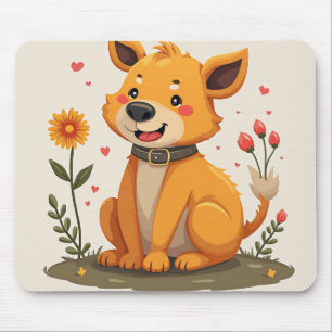 Mousepad "Pão de rato de design de cão bonito."