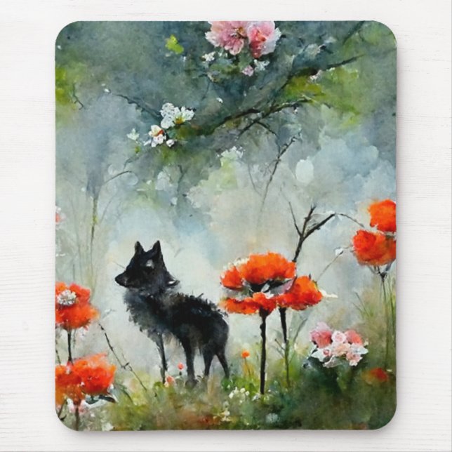 Mousepad Pão de rato floral selvagem (Frente)