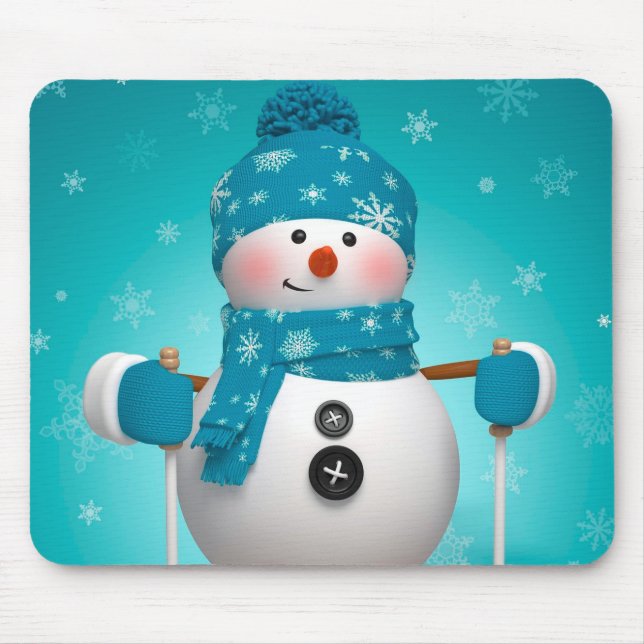 Mousepad Pão do mouse de inverno/boneco de neve (Frente)