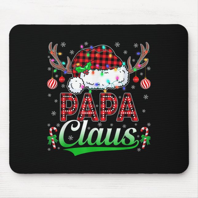 Mousepad Papa Claus Christmas Lights Matching Family Xmas P (Frente)