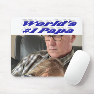 Mousepad Papá foto com texto azul