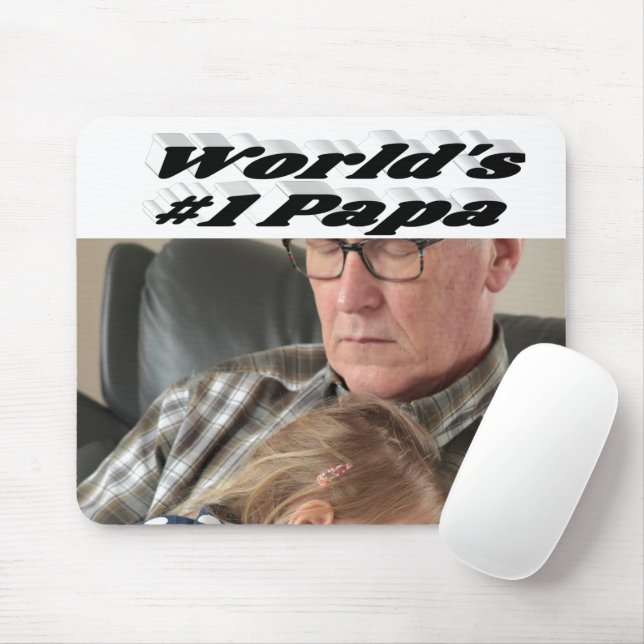 Mousepad Papá foto com texto preto (Com mouse)