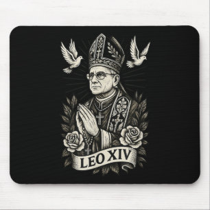 Mousepad Papa Leão Xiv - Estilo Católico de Tatuagem - Des 