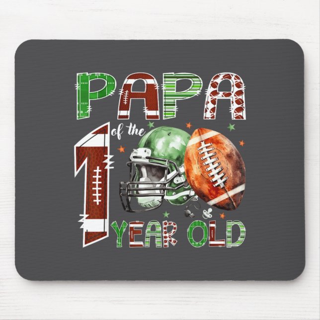 Mousepad Papa Of The 1 Year Old Football Lover 1st Birthday (Frente)