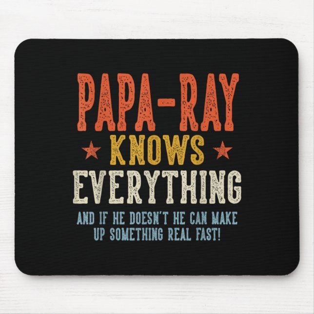 Mousepad Papa-ray sabe tudo dia dos pais retrô (Frente)