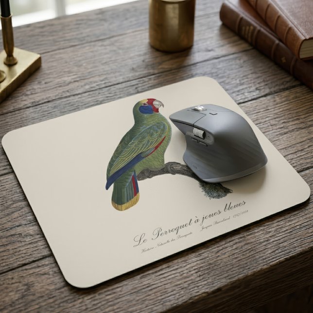 Mousepad Papagaio-de-cauda-vermelha, Amazona Brasiliensis (Red-Tailed Parrot Amazon, Amazona Brasiliensis. Mouse Pad)
