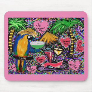 Mousepad Papagaio de Festa de São Valentim