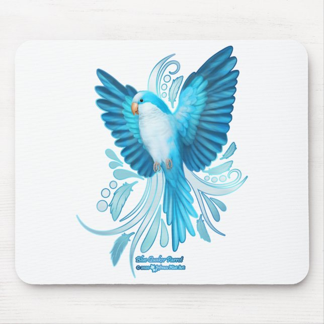 Mousepad Papagaio Quaker Azul (Frente)
