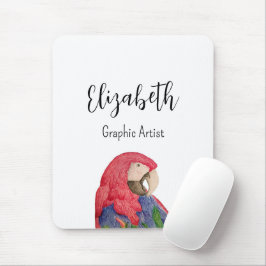 Mousepad Papagaio Tropical Desenho Macaw Colorido
