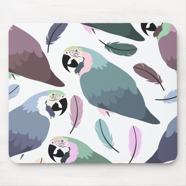 Mousepad Papagaios Modernos Padrão Tropical (Frente)