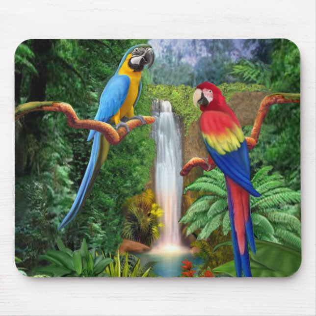 Mousepad Papagaios tropicais do Macaw (Frente)
