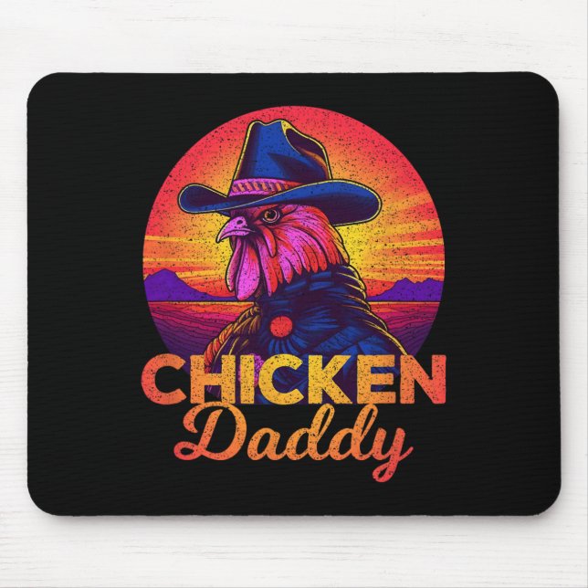 Mousepad Papai Frango Vaqueiro Engraçado Galo Fazendeiro Ho (Frente)