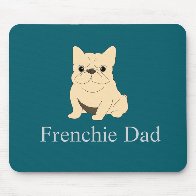 Mousepad Papai Frenchie, bulldog francês creme. (Frente)