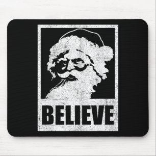 Mousepad Papai Noel Antigo Acredite no Natal Retro Em Julho