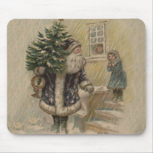 Mousepad Papai Noel Antigo na Neve