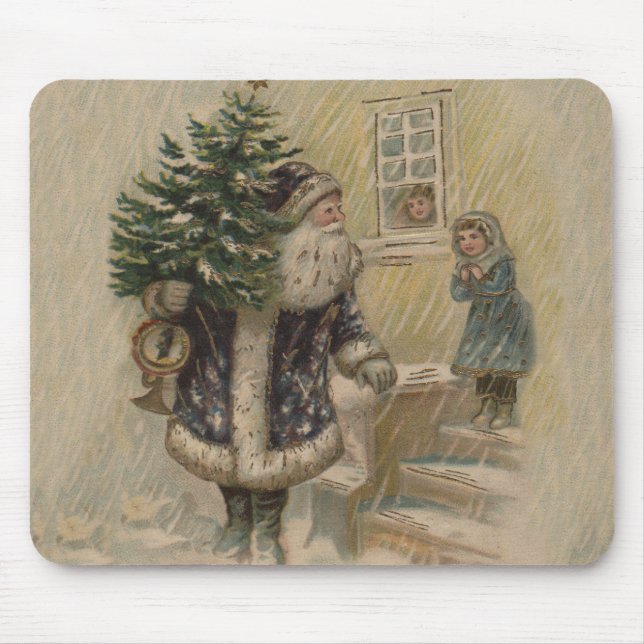 Mousepad Papai Noel Antigo na Neve (Frente)