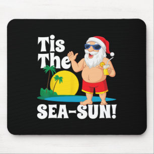Mousepad Papai Noel bebedor É o Natal ao Sol do Mar Em 