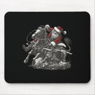 Mousepad Papai Noel Bulldogging Natal Cowboy Papai Noel Rod