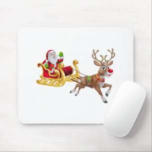 Mousepad Papai Noel cavalgando em trenó