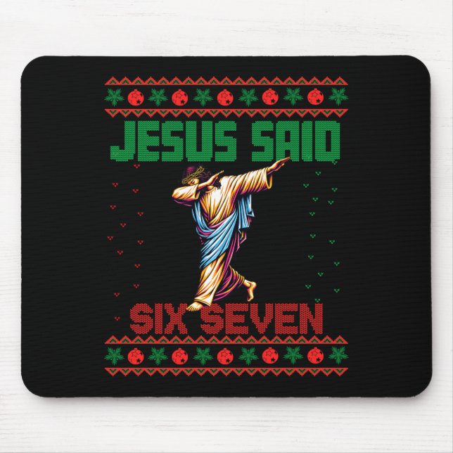 Mousepad Papai Noel Dabando Diz Seis Sete 67 Meme Suéter de (Frente)