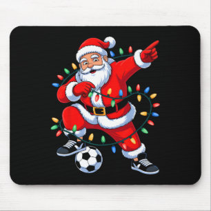 Mousepad Papai Noel Dabbing Luzes de Natal Futebol Meninos