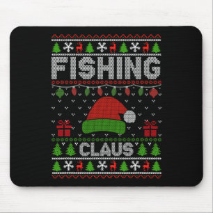Mousepad Papai Noel de Natal Claus de Pesca Leve Ugly Xmas
