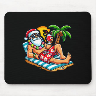 Mousepad Papai Noel de sunga Festa de Natal de Verão na Pra