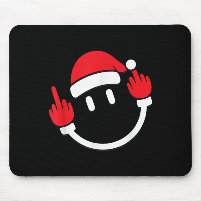 Mousepad Papai Noel Dedo do Meio _ Profanidade de Natal (Frente)