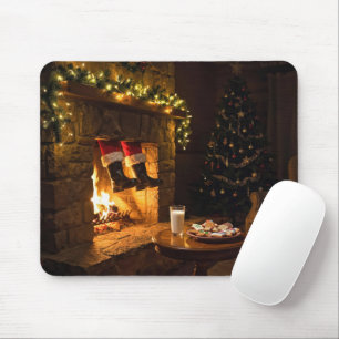 Mousepad Papai Noel Descendo pela Chaminé