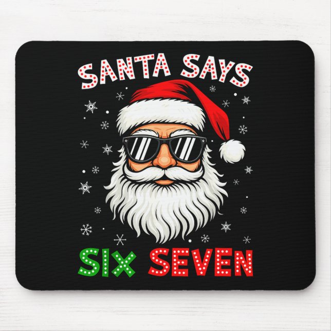 Mousepad Papai Noel Diz Seis Sete 6 7 Geração Z Alpha Meme  (Frente)