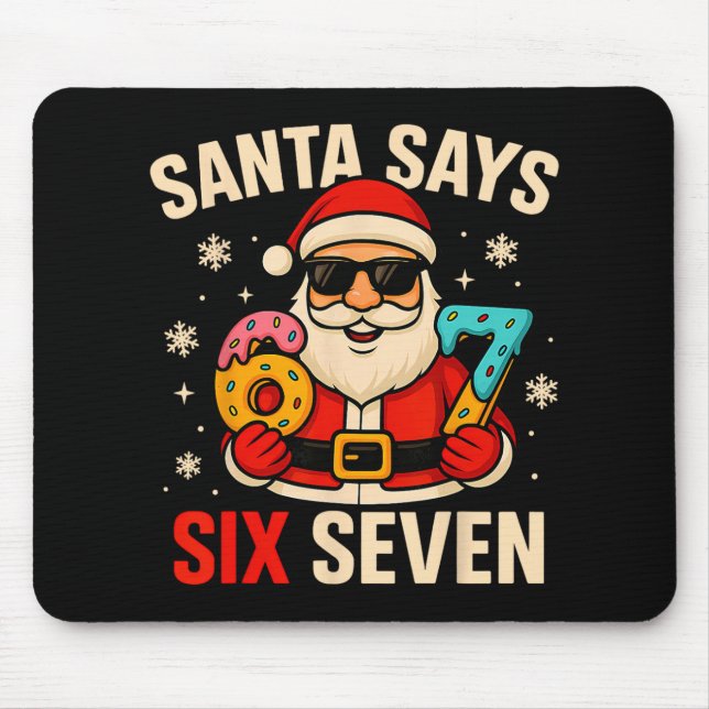 Mousepad Papai Noel Diz Seis Sete Meme Divertido 67 Natal M (Frente)