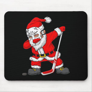 Mousepad Papai Noel do Natal Jogador de Hockey Dabbing Meni