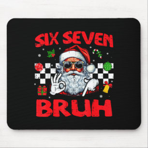 Mousepad Papai Noel do Natal Seis Sete Bruh 67 Meme 6 7 Mas