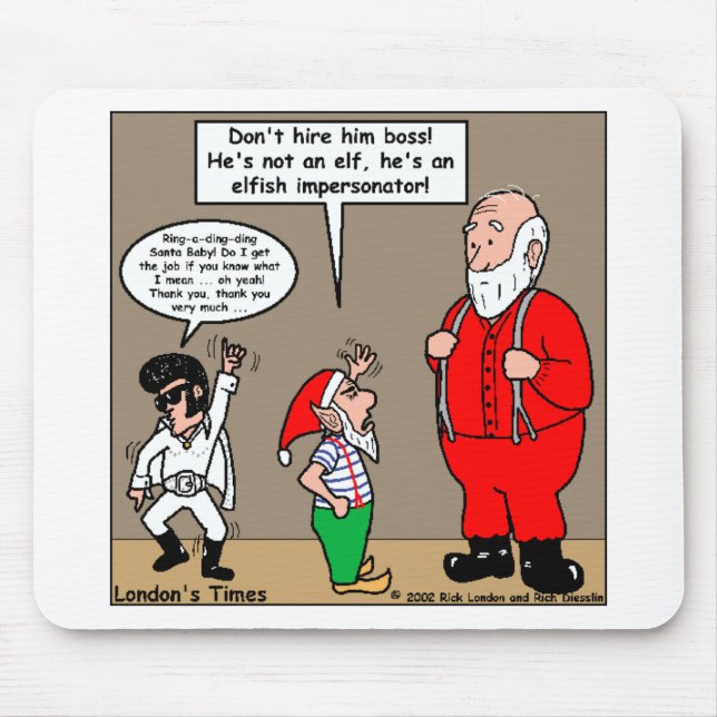 Mousepad Papai Noel e Elfos Personagens Presentes Divertido (Frente)