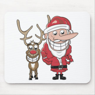 Mousepad Papai noel e Rudolph engraçados dos desenhos