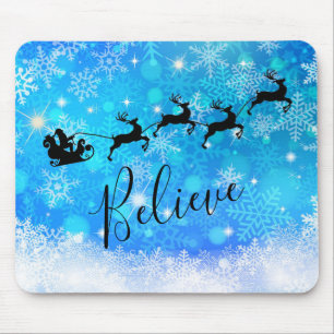 Mousepad Papai Noel e sua rena do vôo - acredite