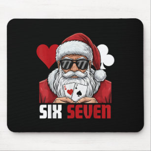 Mousepad Papai Noel Engraçado Diz Seis Sete Poker Natal 67 