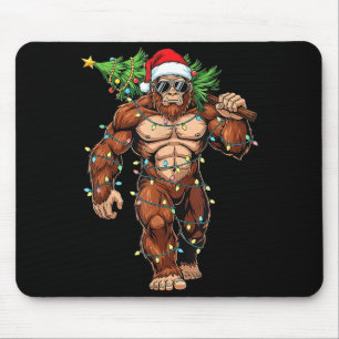 Mousepad Papai Noel Engraçado Pé Grande Árvore de Natal Cri