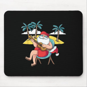 Mousepad Papai Noel havaiano violão havaiano Natal em J
