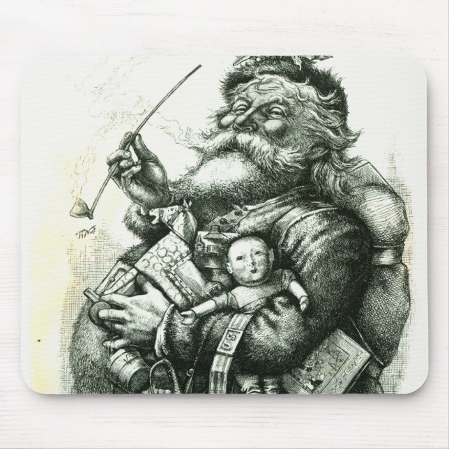 Mousepad Papai Noel idoso alegre (Frente)