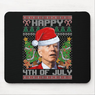 Mousepad Papai Noel Joe Biden Feliz 4 de Julho Natal Feio S