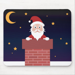 Mousepad Papai Noel na Chaminé na noite de Natal