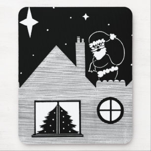 Mousepad papai noel no White Christmas coberto de neve do